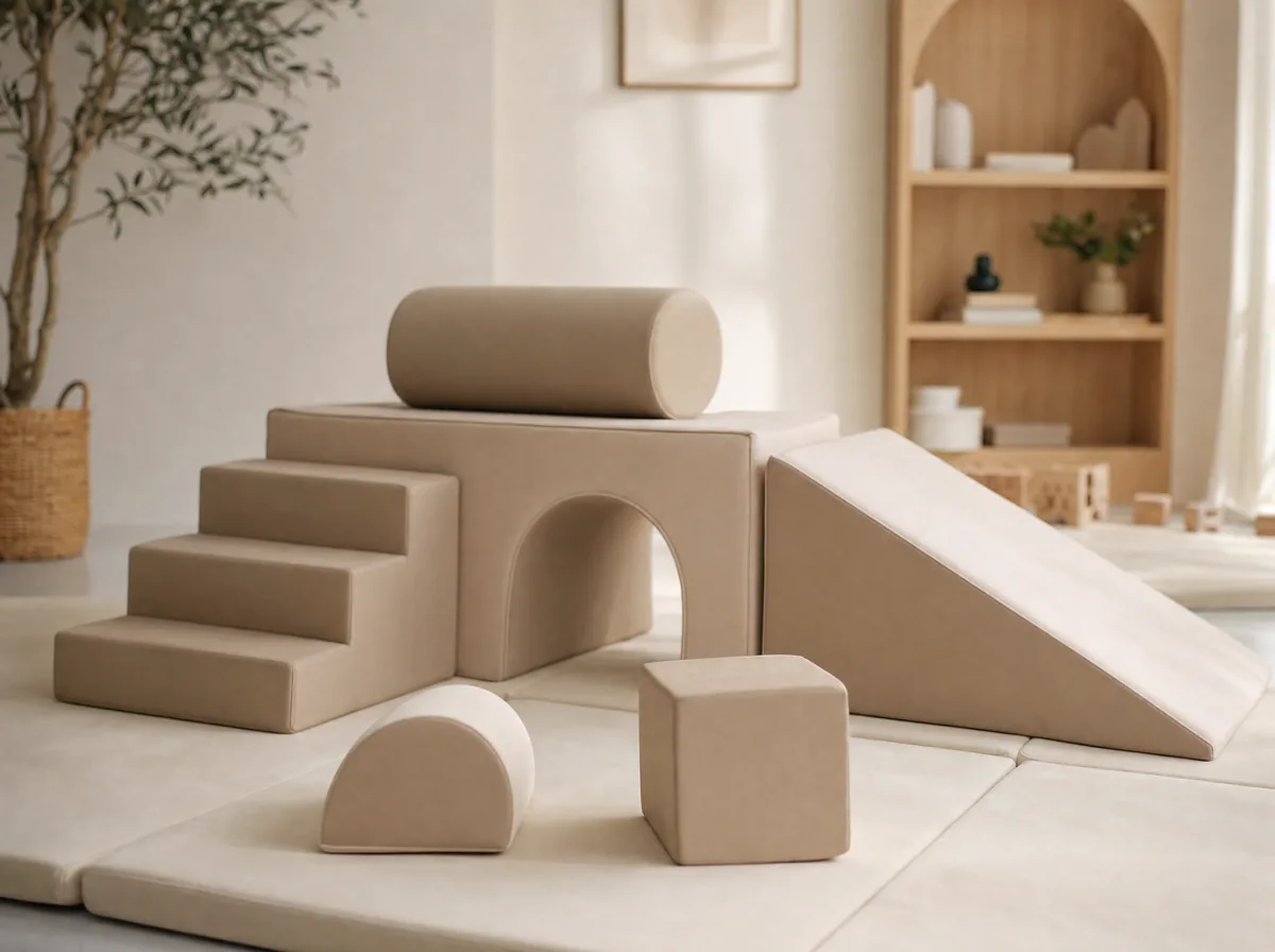 Foam soft play set with climber and arch
